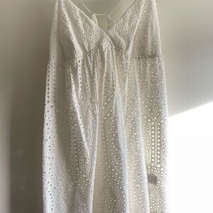 White Babydoll Eyelet Embroidery Lace Dress 🤍🦢👰‍♀️